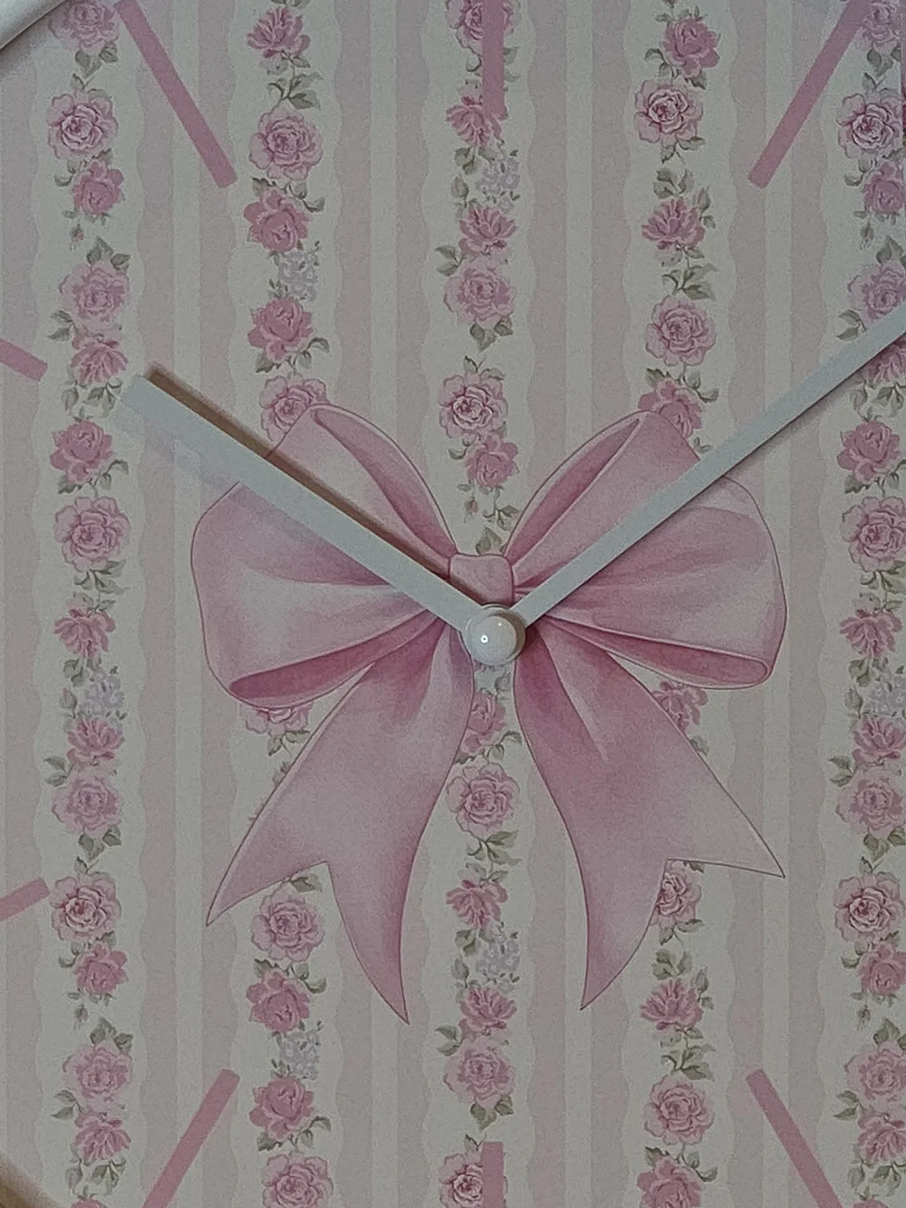 Pink Floral Bow Wall Clock - Love Shack Fancy Inspired